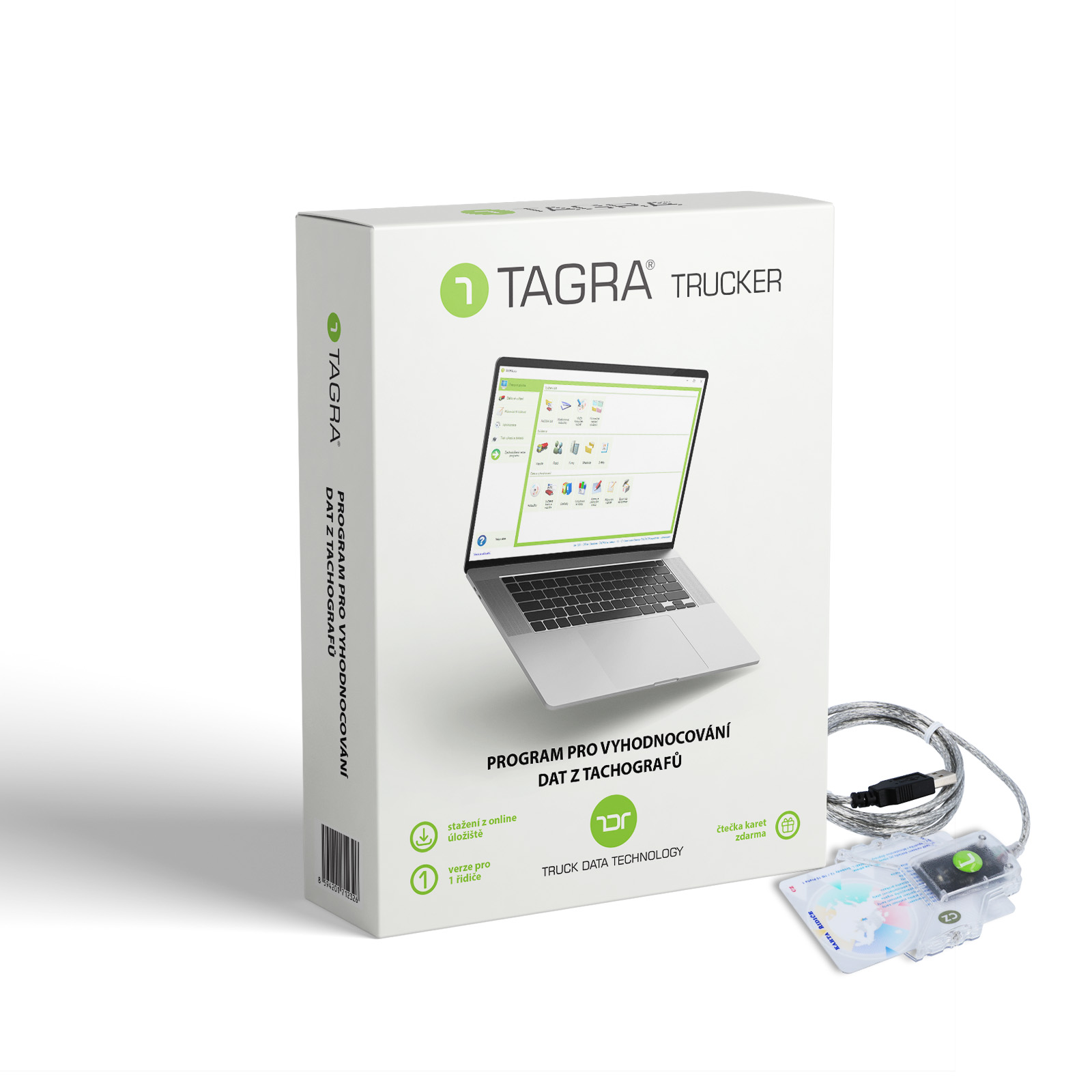 TAGRA TRUCKER – krabicové balení programu pro řidiče včetně USB čtečky karty