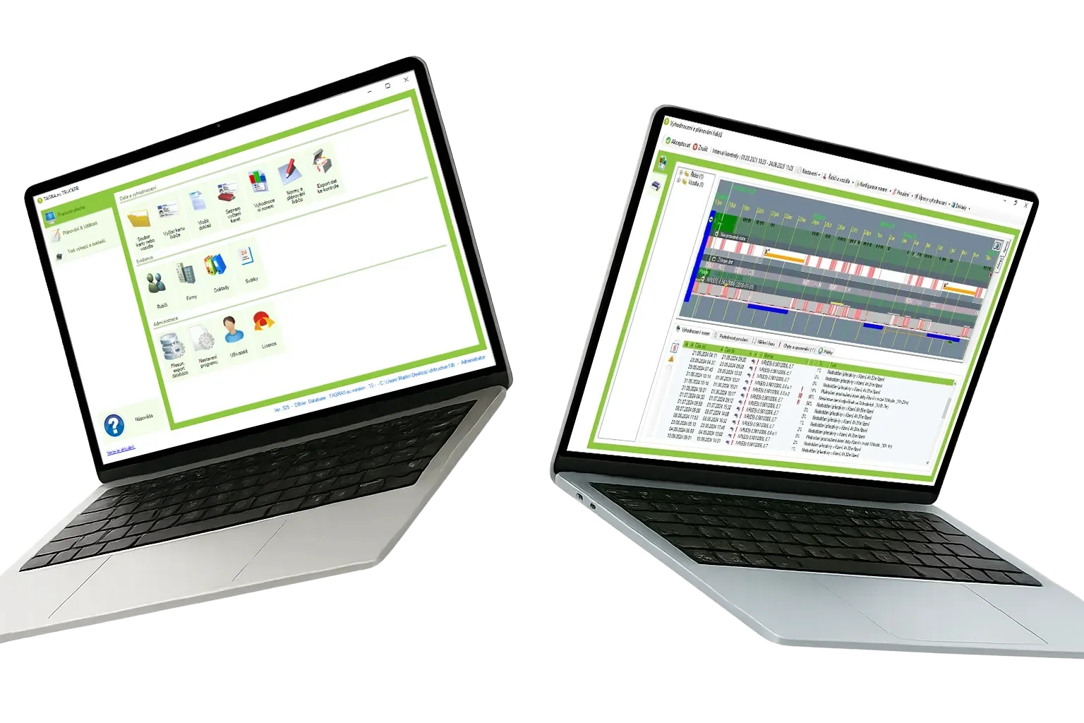 TAGRA TRUCKER – přehledné zobrazení programu na noteboocích