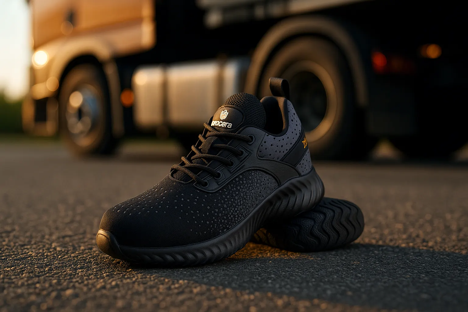 Bezpečnostní obuv TEXO FLY S1 – šedé provedení u kamionu