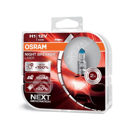 OSRAM 12V H1 55W night breaker laser (2ks) Duo-box