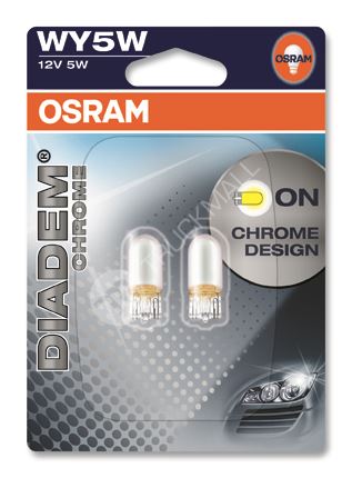 OSRAM 12V WY5W (W2,1x9,5d) 12V diadem chrome (2ks) oranžová Duo-blister