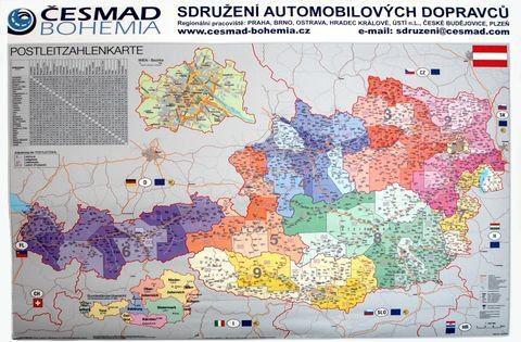 Nástěnná mapa - Rakousko POST LEIT