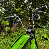 Zvukový systém na motocykl, skútr, ATV s  USB, BT, 2 x dálkové ovládání, barva chrom (6)