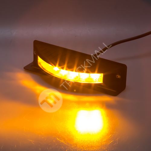 Výstražné LED světlo vnější, 12-24V, 6x3W, oranžové, ECE R65
