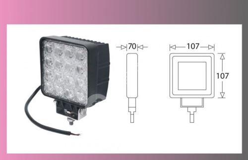reflektor prac.LED-9-33V-hranaté+kabel