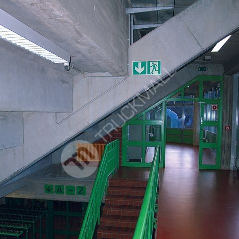 Tabulka - Úniková cesta schody dolů napravo 40 x 20 cm