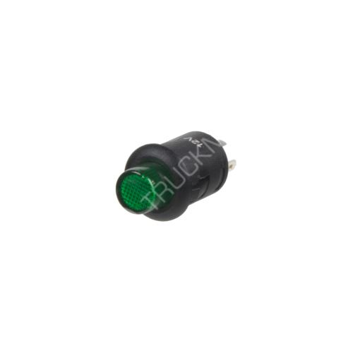 Tlačítko kulaté 6A zelená LED