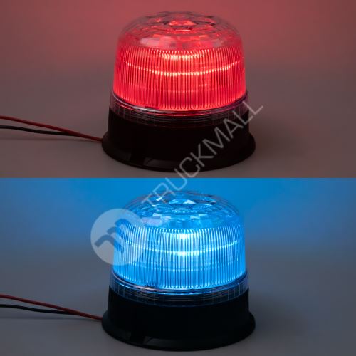 LED maják, 12-24V, modro-červený, pevná montáž, ECE R65