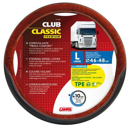 Potah na volant 46-48cm černo/hnědý CLUB CLASSIC