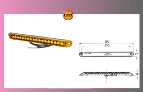 LED-PRO-CAN-XL světlo-oranž.24V +kabel