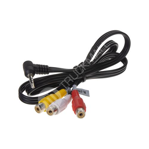 RCA audio/video kabel, 0,8m s prodlouženým Jack 3,5mm konektorem