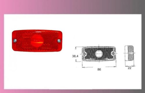 světlo obrys.červ.12/24V+ odrazka