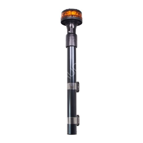 LED maják, 12-24V, 12x3W oranžový s teleskopickou tyčí na motocykl, ECE R65 R10