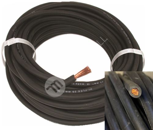 Akumulátorový kabel - černý 1m