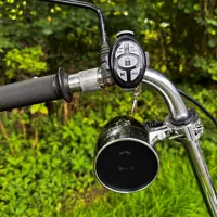 Zvukový systém na motocykl, skútr, ATV s  USB, BT, 2 x dálkové ovládání, barva chrom (2)