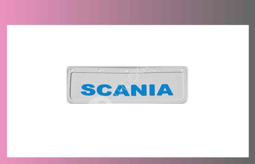 zástěra kola SCANIA 600x180-pár-přední-bílá-modré písmo