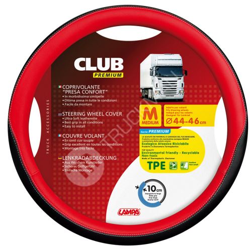 Potah na volant 44-46cm červený CLUB Premium