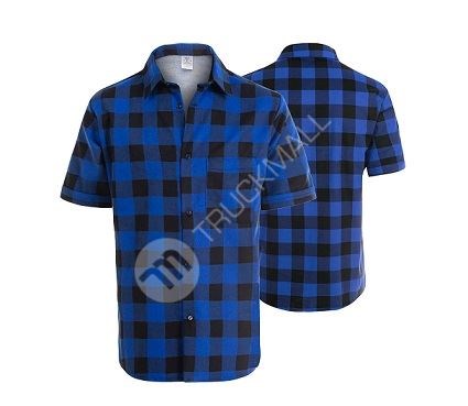Flanelová košile modrá krátký rukáv