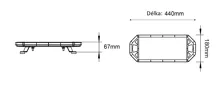 LED rampa 440mm, oranžovo bílá, magnet 10-30V, ECE R65 (4)