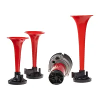 3-tónová fanfára 220mm, 12V červená s kompresorem ECE R28 (1)