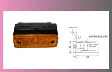 světlo poziční oranž.12/24V +úhl.držák