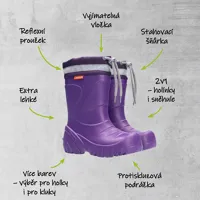 Demar dětské zateplené holínky MAMMUT S 0300 K fialové (1)
