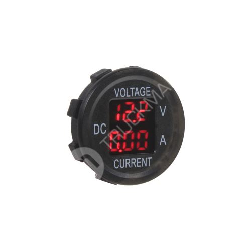 Digitální ampérmetr a voltmetr 6-30V červený