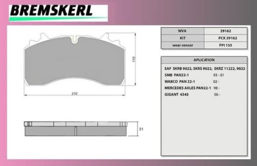 desky brzdové SAF SKRB 9022W-BREMSKERL