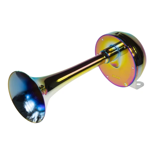 Singl-fanfára 320mm, chrom-duha, 24V, elektromagnetická, nízký tón