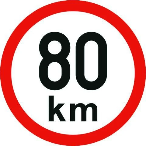 Samolepící štítek 80 km