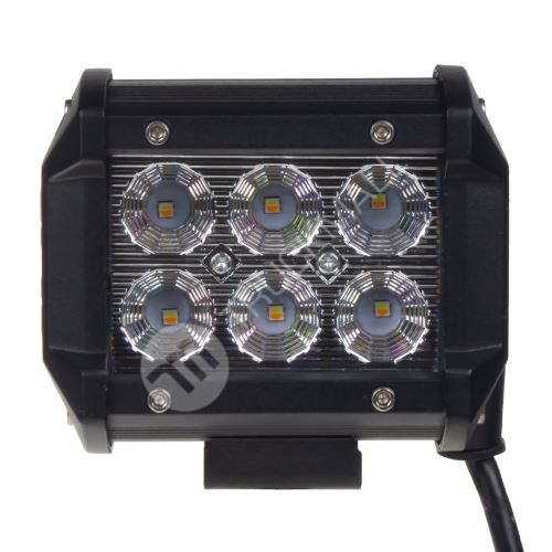 LED světlo obdélníkové bílé/oranžový predátor 6x3W, 99x80x65mm