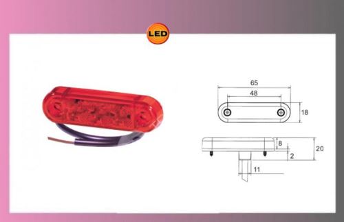 LED-PRO-SLIM-červené 24V +0,5m kabel