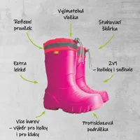 Demar dětské zateplené holínky MAMMUT S 0300 F růžové (1)