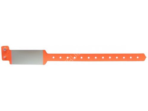 ID náramek PLAST - neon orange BVW 112 - neon oranžová, bílé pole