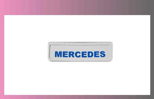 zástěra kola MERCEDES 600x180-pár-přední-bílá-modré písmo