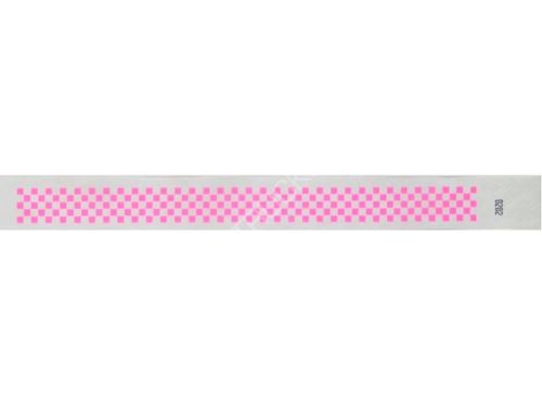 ID náramek TYVEK - Neon pink BVT 113 - neon růžová šachovnice