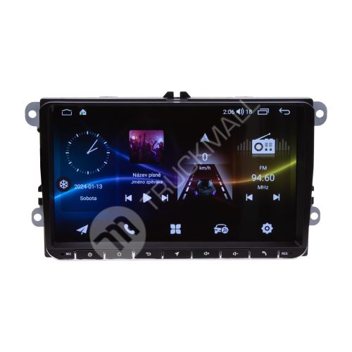 Autorádio pro VW, Škoda s 9" LCD, OS Android, WI-FI, GPS, CarPlay, Bluetooth, 2x USB, 4G