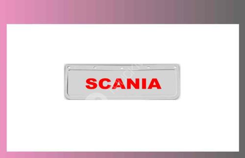 zástěra kola SCANIA 600x180-pár-přední-bílá-červené písmo