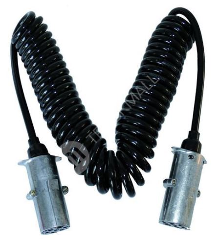 Elektrický kabel 7pramenný, 24 V spirálový se zástrčkami z lehkého kovu - S (kolík)