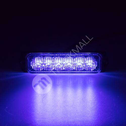SLIM výstražné LED světlo vnější, modré, 12-24V, ECE R65