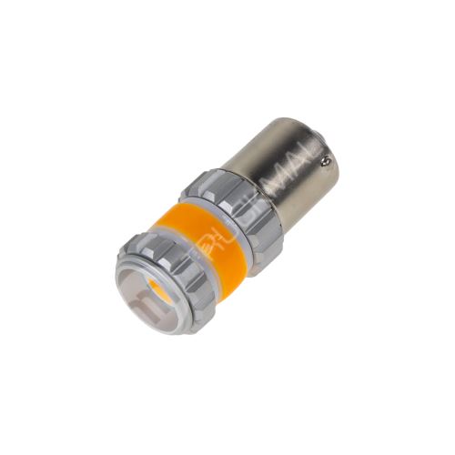 LED BA15s oranžová, COB 360⁰, 9-60V, 12W