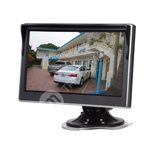 LCD monitor 5" černá/stříbrná s přísavkou s možností instalace na HR držák