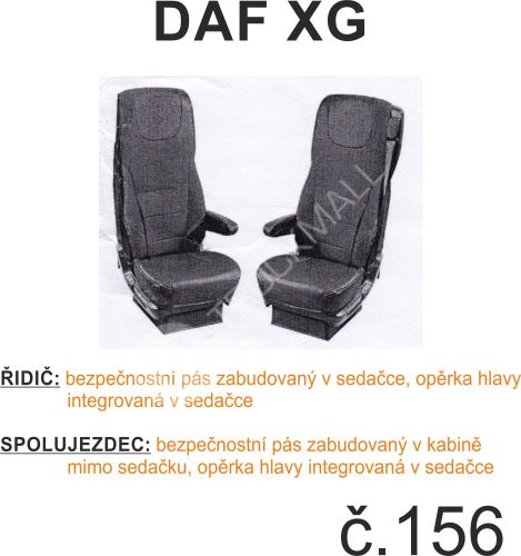Potahy sedadel DAF XF, XG (1 pás) č.156 – manšestr
