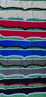 Bordura nad přední okno - bambulky - Šedá + černé bambulky