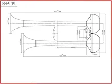 Dual-fanfára 465/410mm, nerezová, 12V, elektromagnetická (1)