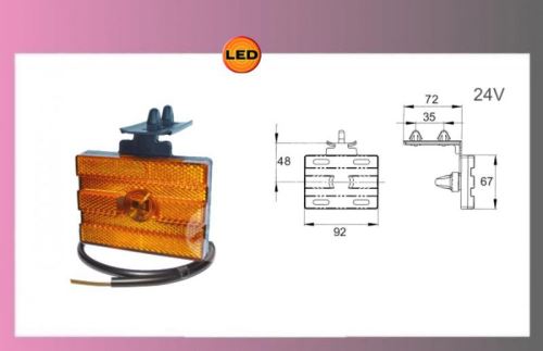 světlo LED oranž.24V KOEGEL-+kabel