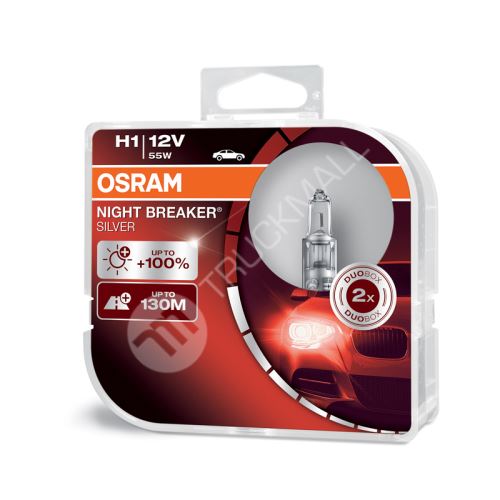 OSRAM 12V H1 55W night breaker silver (2ks) Duo-box