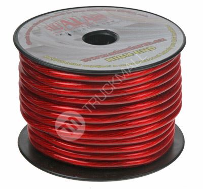 Kabel 10 mm, červeně transparentní, 25 m bal