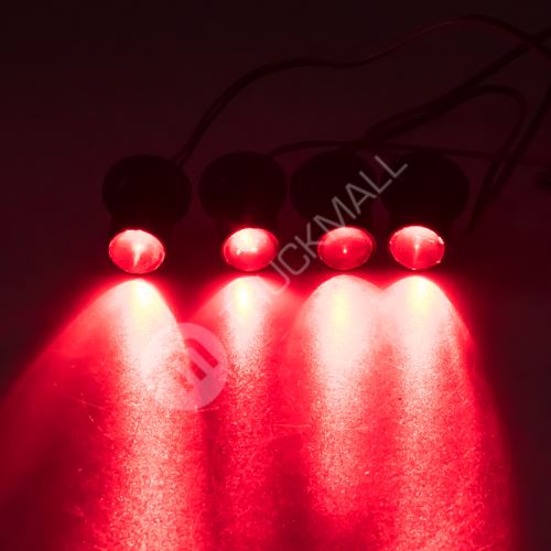 LED stroboskop červený 4ks 1W