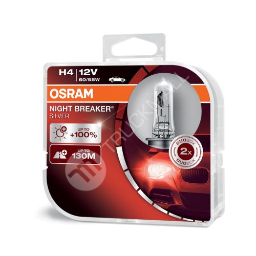 OSRAM 12V H4 60/55W night breaker silver (2ks) Duo-box